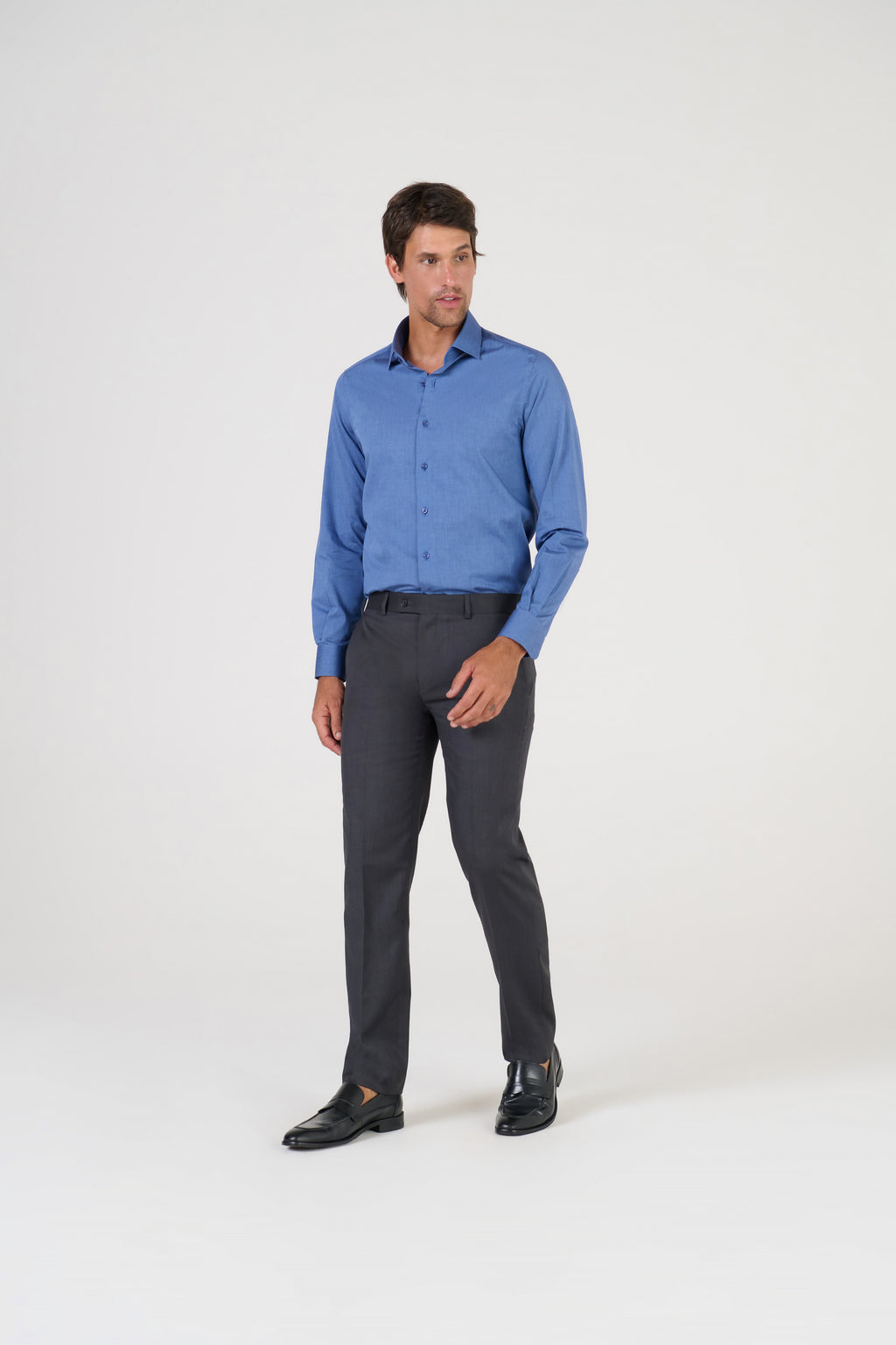 CAMISA FIL A FIL M/LONGA AZUL BIC