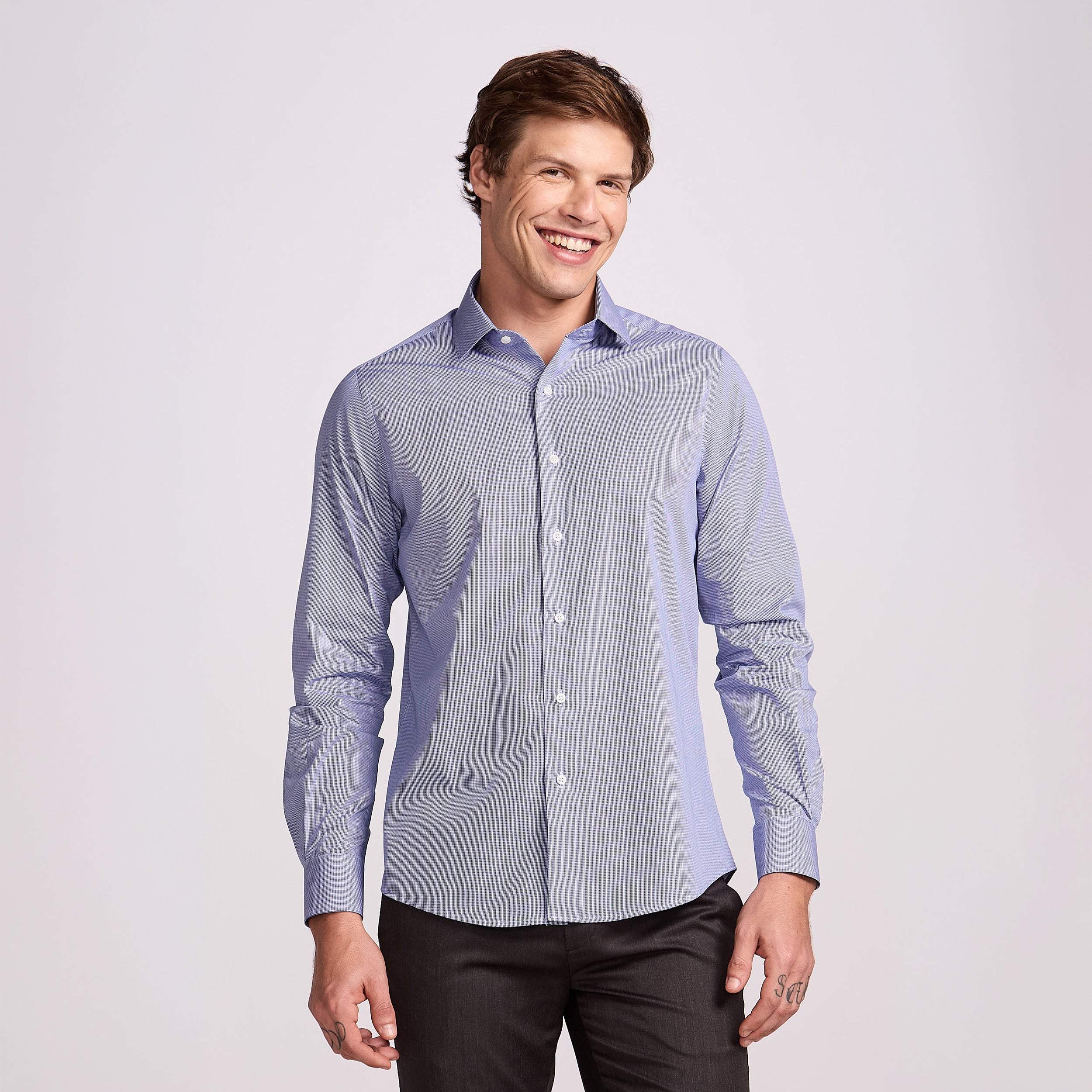 CAMISA PIMA COTTON M/LONGA - XADREZ MARINHO