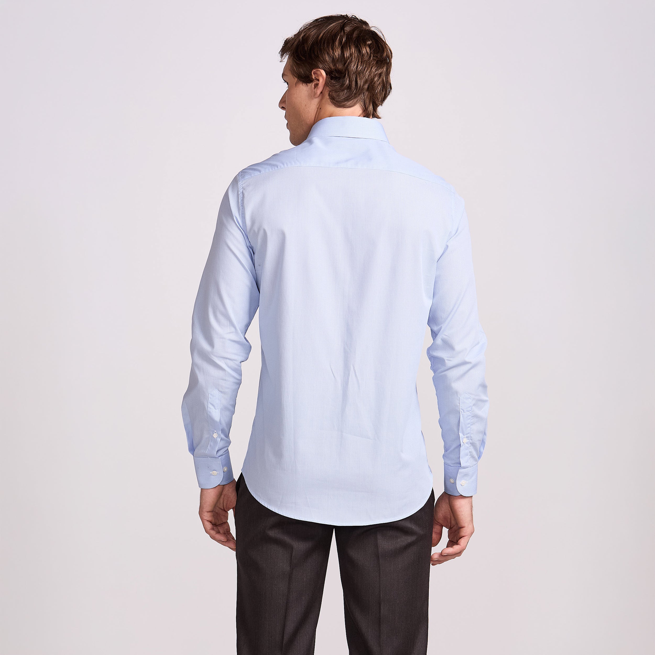 CAMISA PIMA COTTON M/LONGA XADREZ AZUL