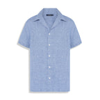 CAMISA M/C PURO LINHO GOLA ESPORTE AZUL