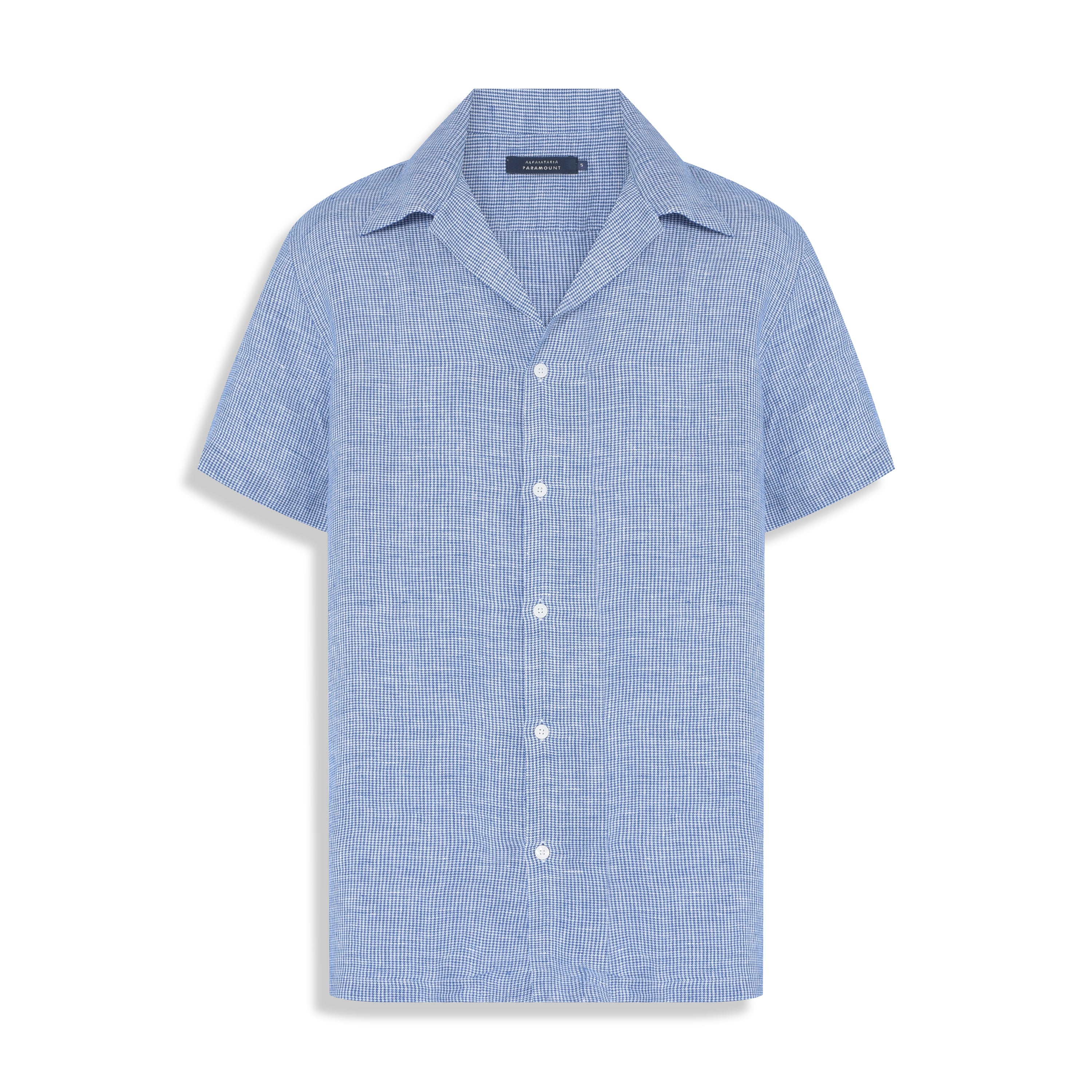 CAMISA M/C PURO LINHO GOLA ESPORTE AZUL