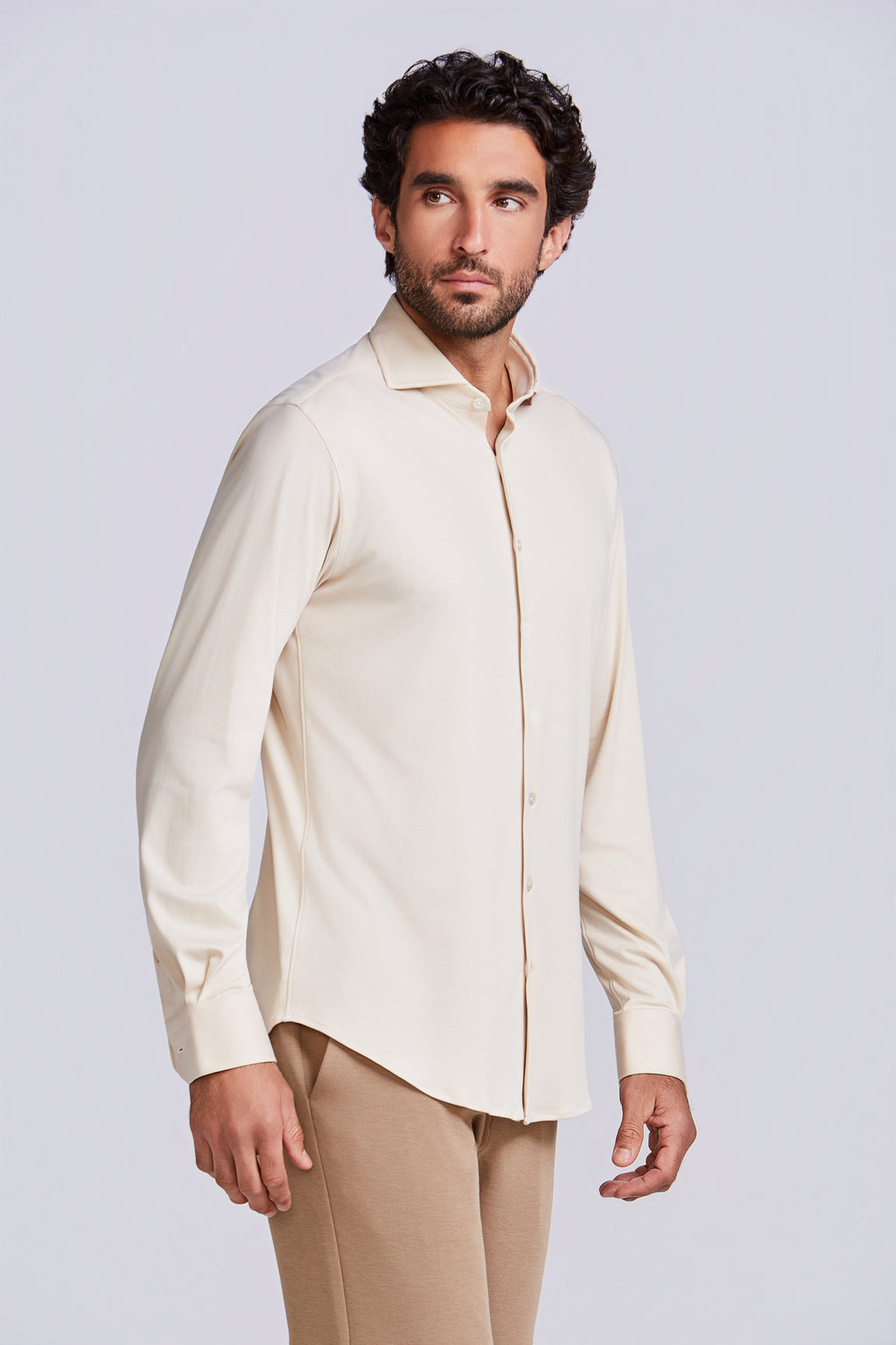 CAMISA M/L INTERLOCK PIMA COTTON MARFIM