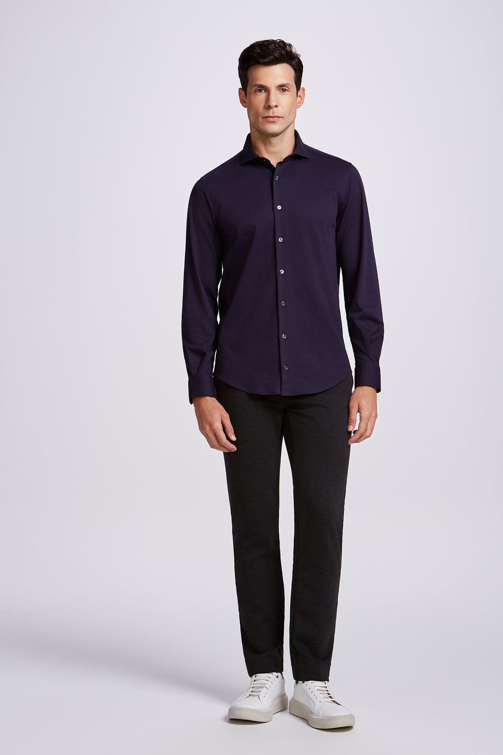 CAMISA M/L INTERLOCK PIMA COTTON MARINHO