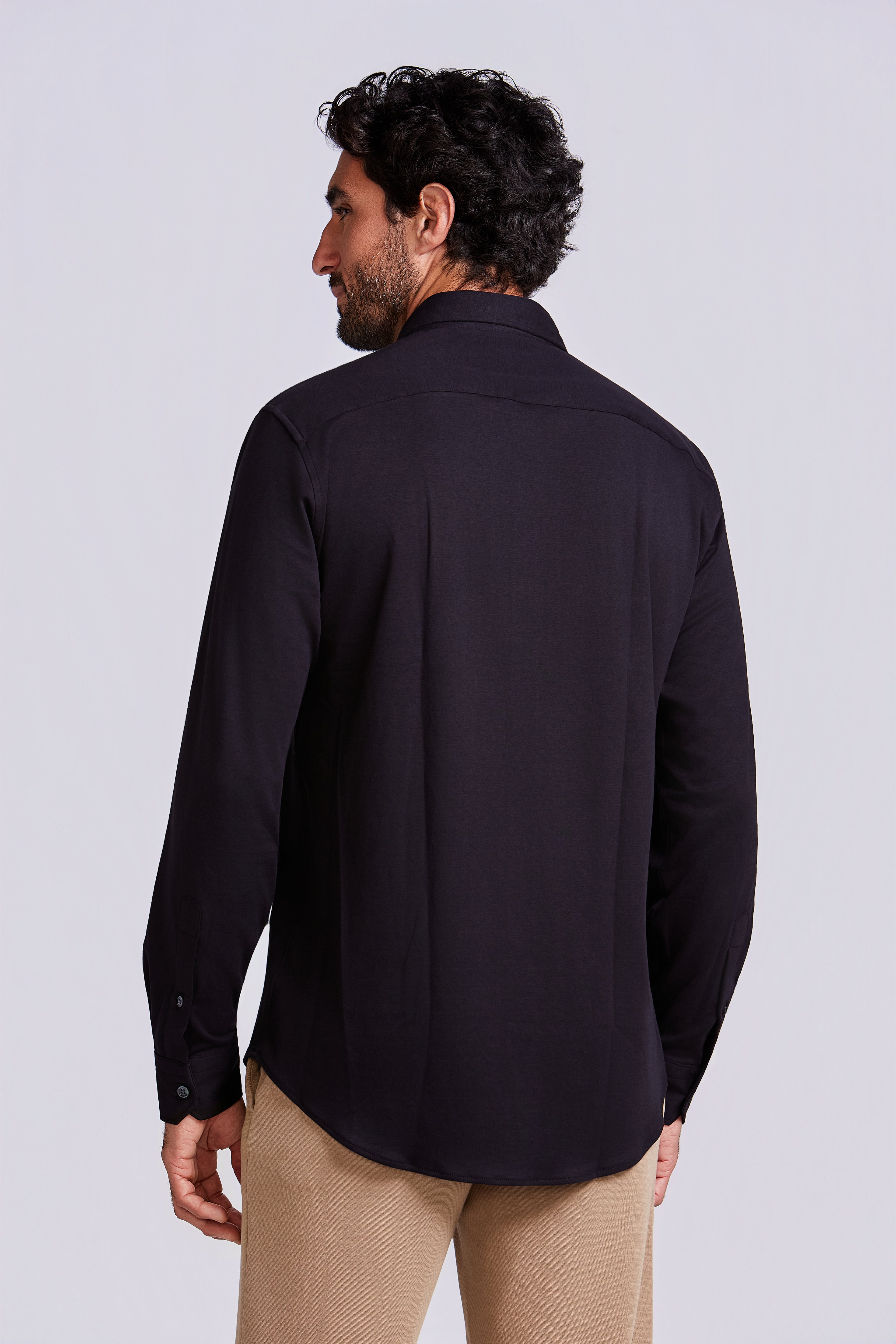 CAMISA M/L INTERLOCK PIMA COTTON PRETO