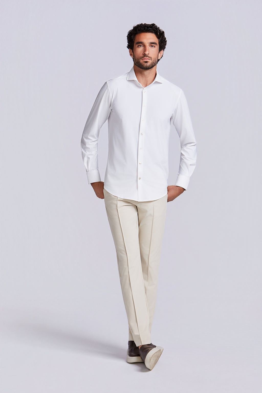 CAMISA M/L LISA POLIAMIDA ELASTANO BRANCO