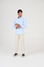 CAMISA M/L LISA POLIAMIDA ELASTANO AZUL CLARO