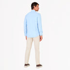 CAMISA MANGA LONGA LISA POLIAMIDA ELASTANO AZUL CLARO