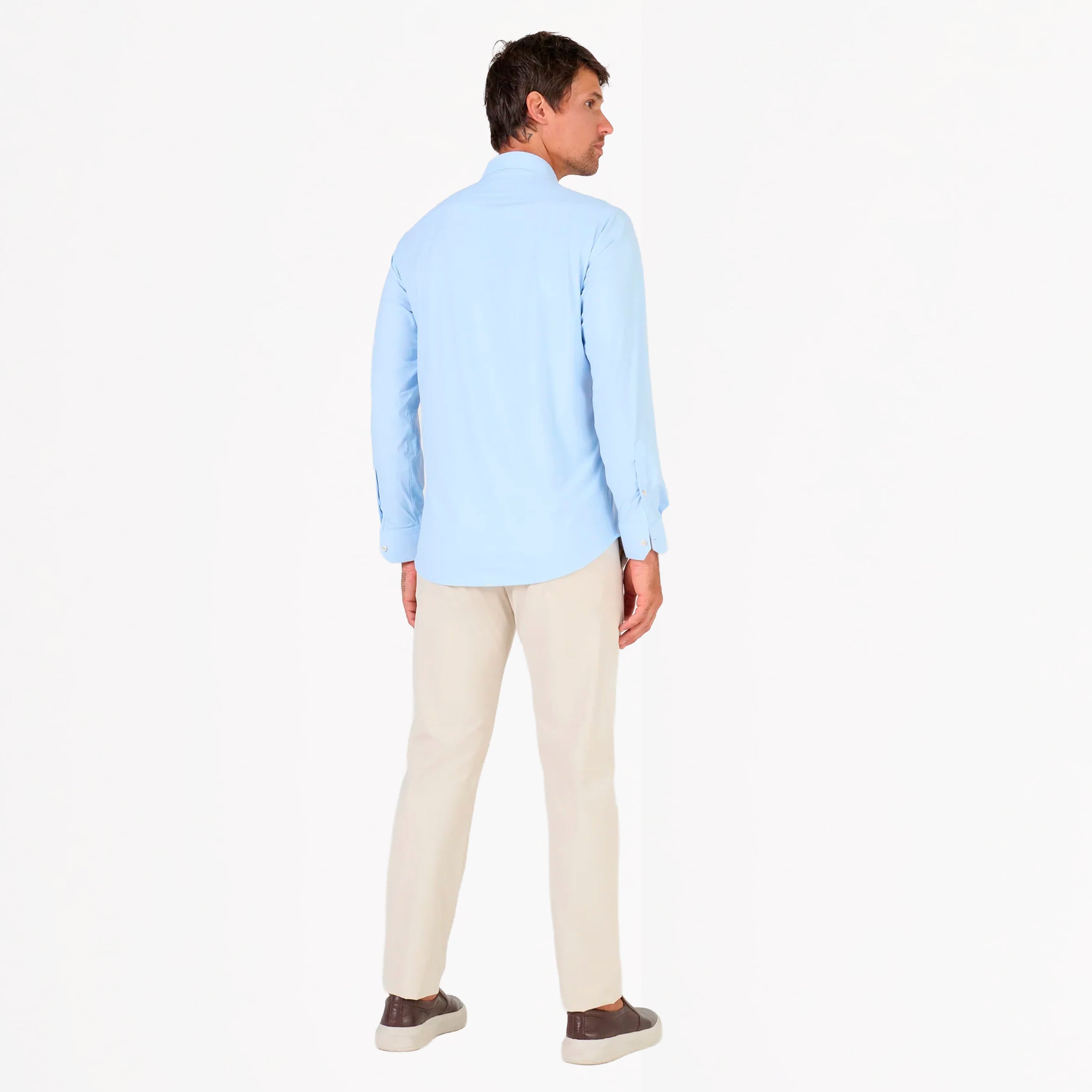 CAMISA MANGA LONGA LISA POLIAMIDA ELASTANO AZUL CLARO