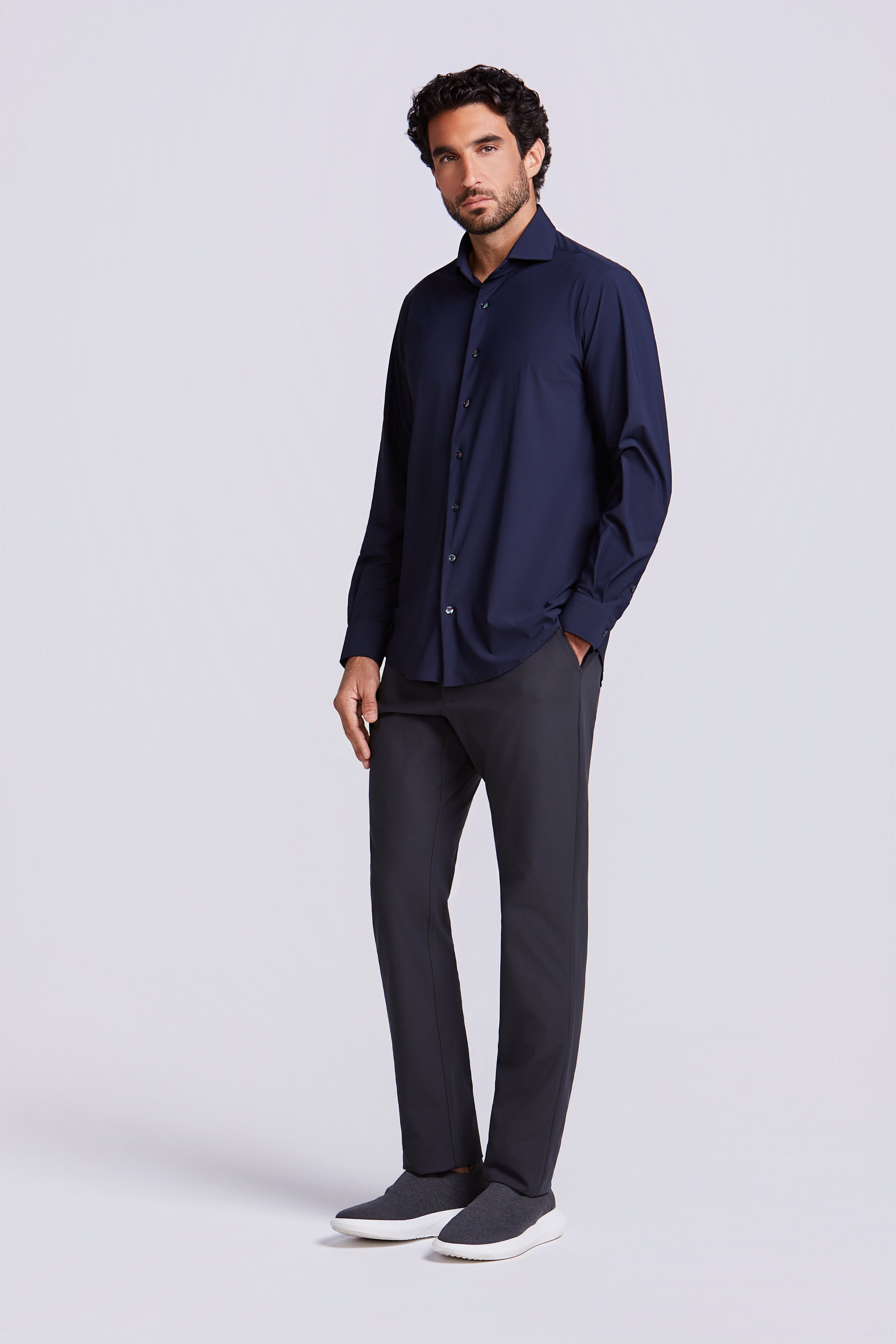 CAMISA M/L LISA POLIAMIDA ELASTANO MARINHO