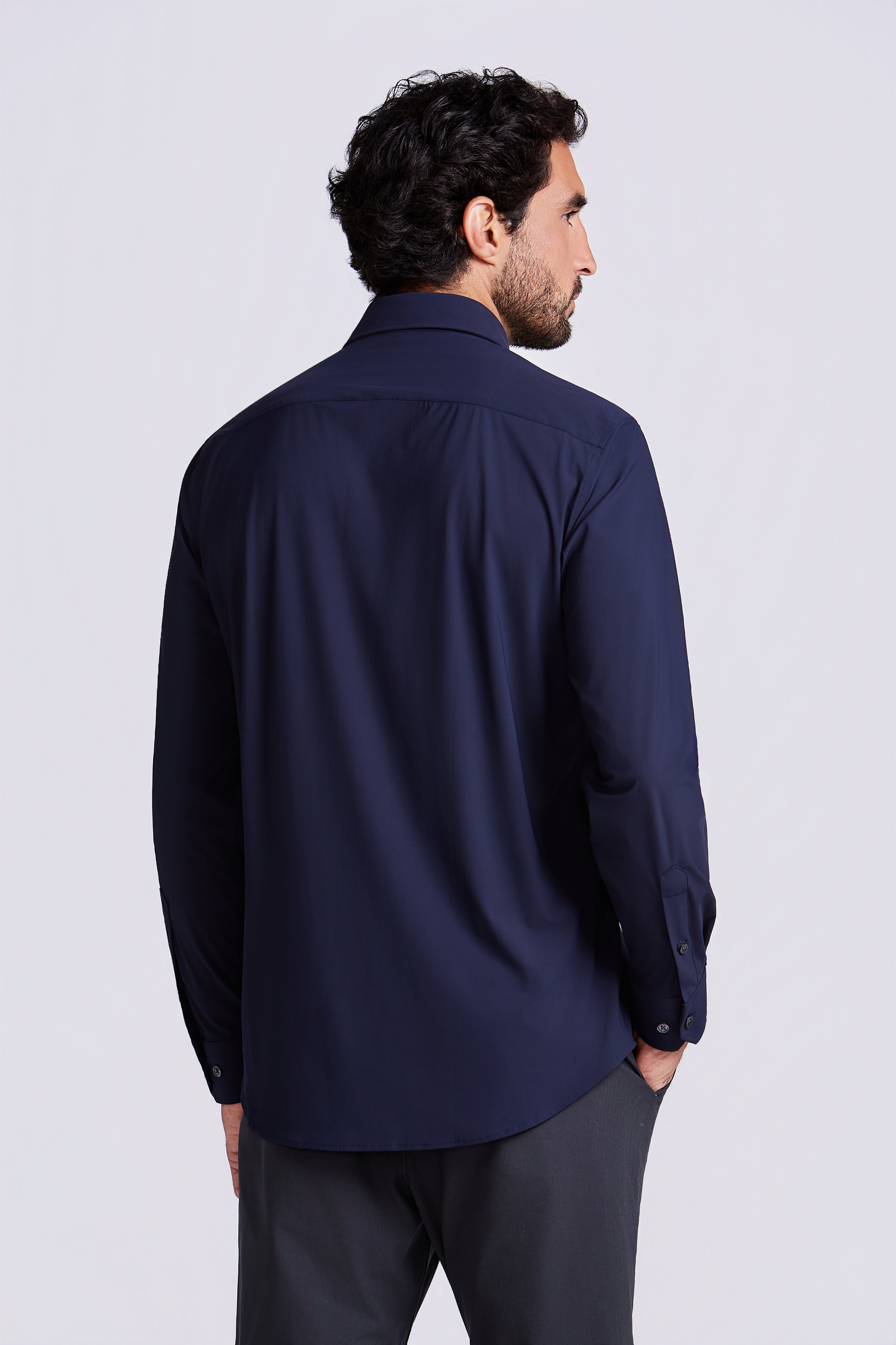 CAMISA M/L LISA POLIAMIDA ELASTANO MARINHO