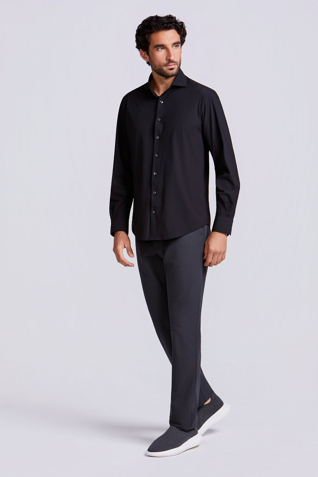 CAMISA M/L LISA POLIAMIDA ELASTANO PRETO