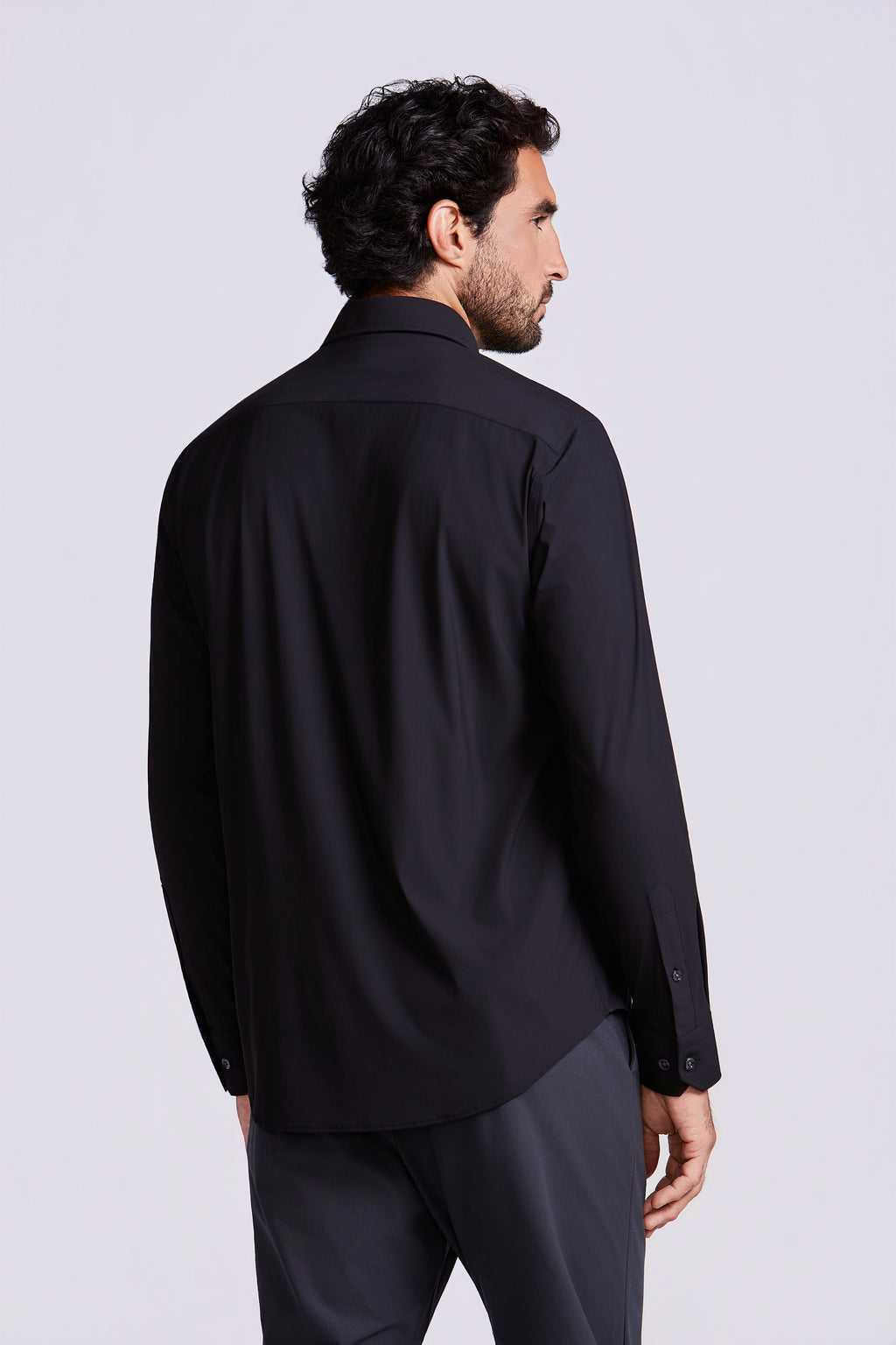 CAMISA M/L LISA POLIAMIDA ELASTANO PRETO