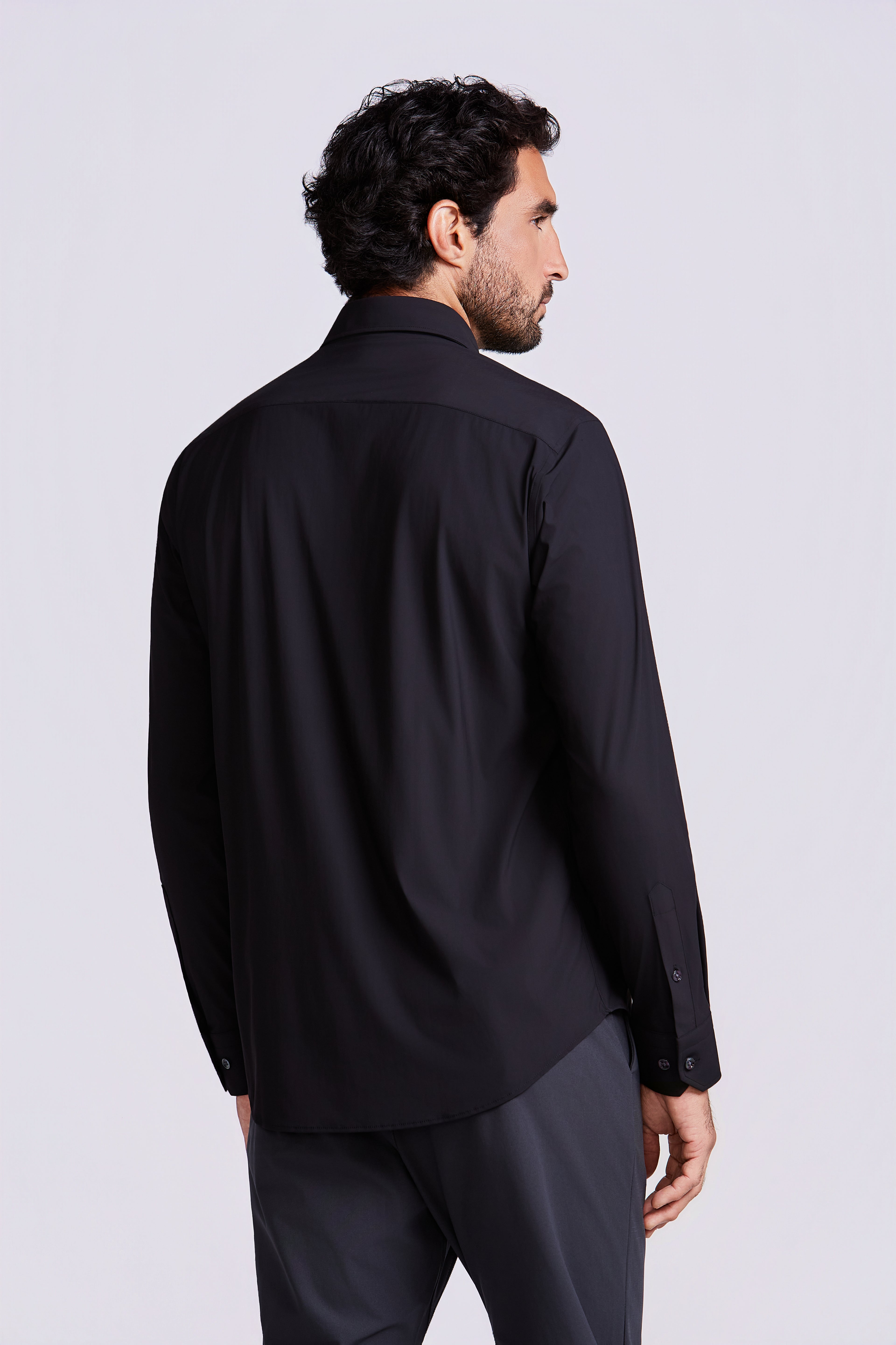 CAMISA M/L LISA POLIAMIDA ELASTANO PRETO