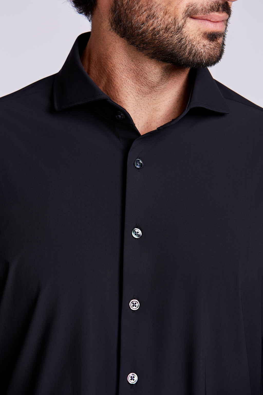 CAMISA M/L LISA POLIAMIDA ELASTANO PRETO