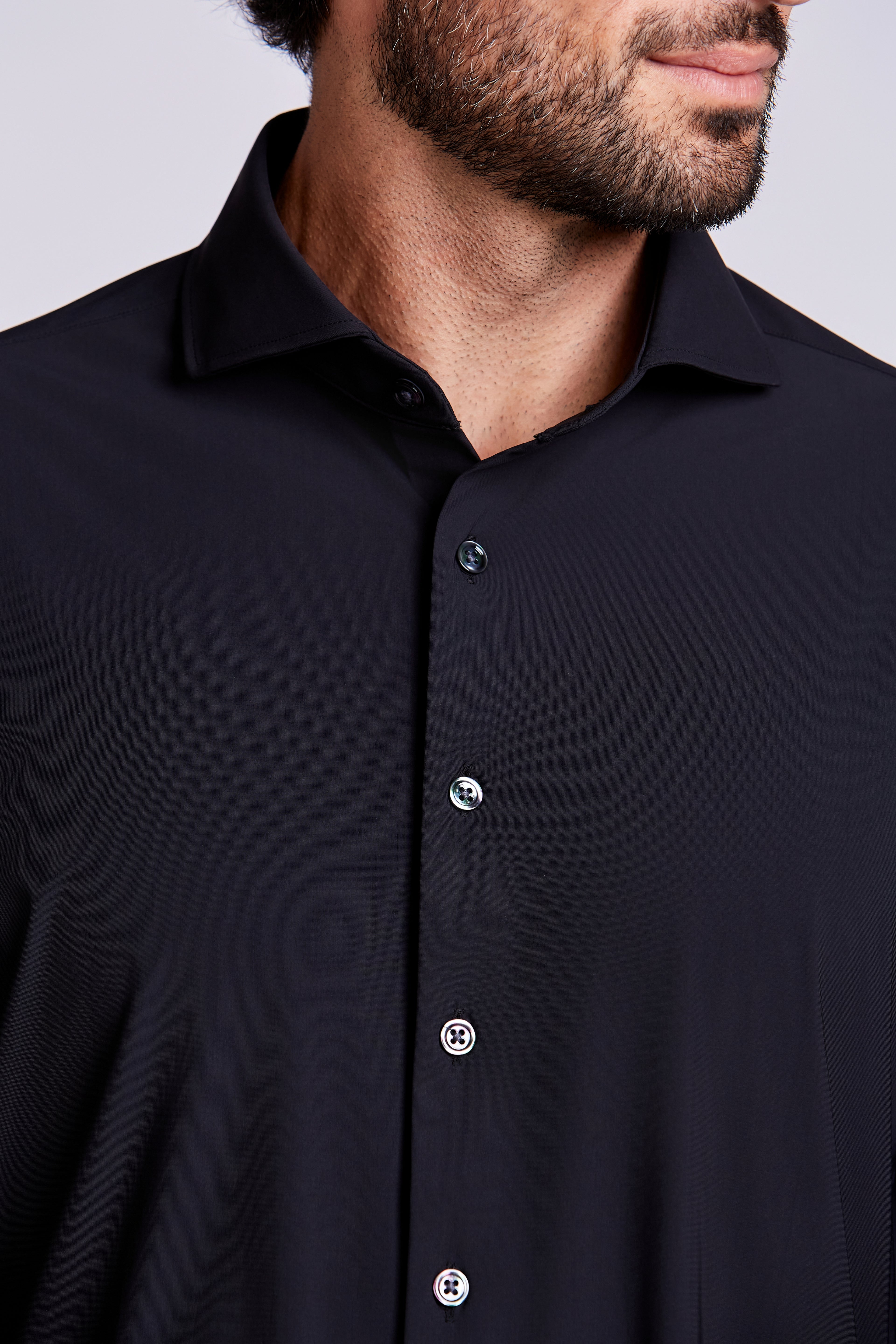 CAMISA M/L LISA POLIAMIDA ELASTANO PRETO