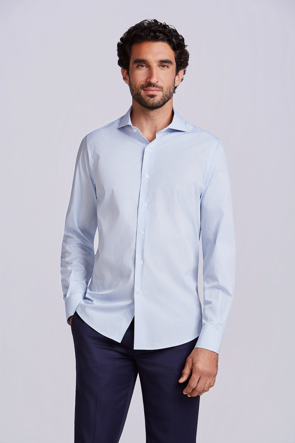 CAMISA M/L PIMA COTTON BRANCO XADREZ