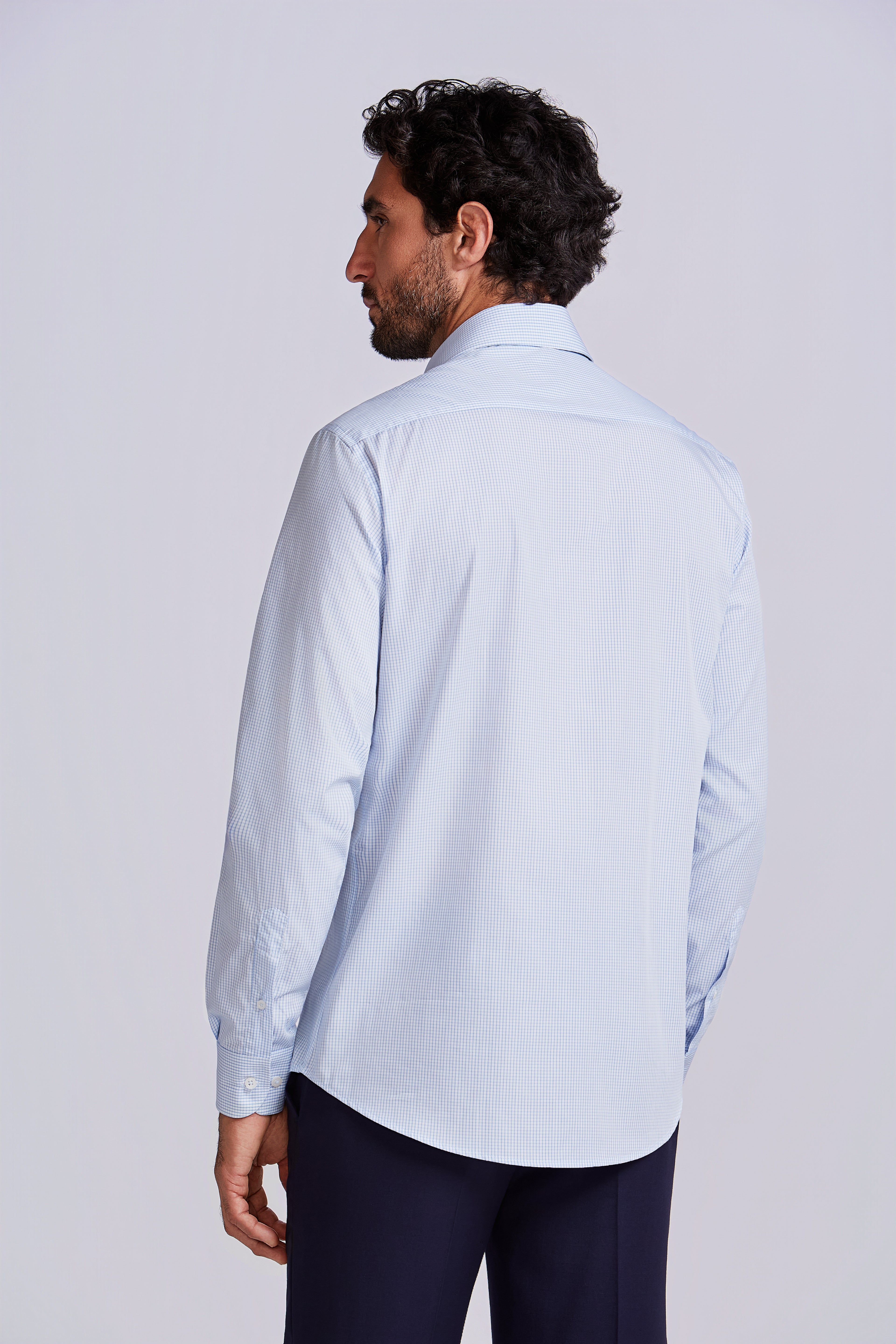CAMISA M/L PIMA COTTON BRANCO XADREZ