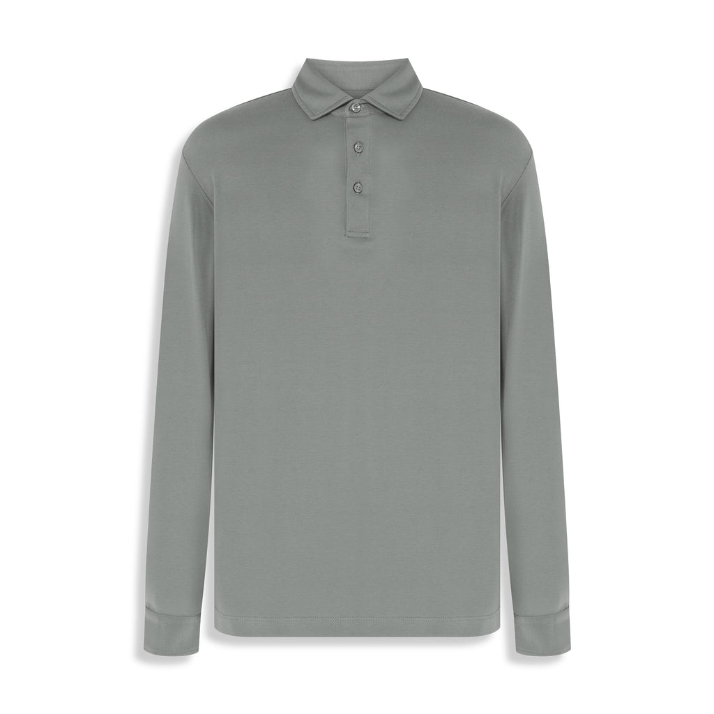 POLO M/L SUEDINE PIMA TOUCH VERDE
