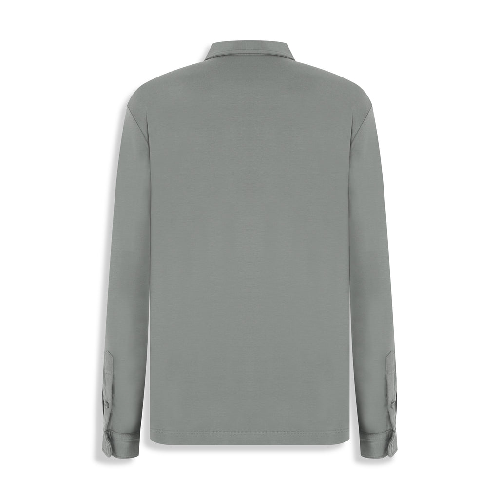 POLO M/L SUEDINE PIMA TOUCH VERDE