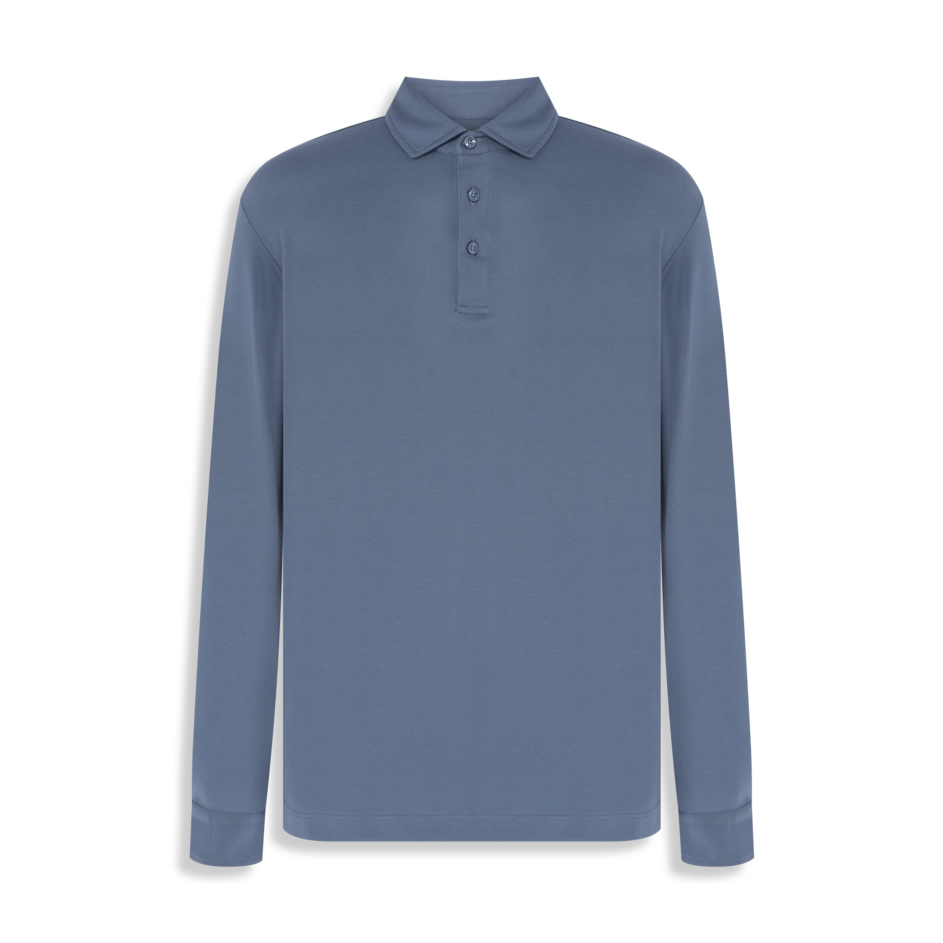 POLO M/L SUEDINE PIMA TOUCH AZUL