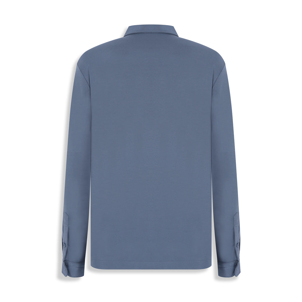 POLO M/L SUEDINE PIMA TOUCH AZUL