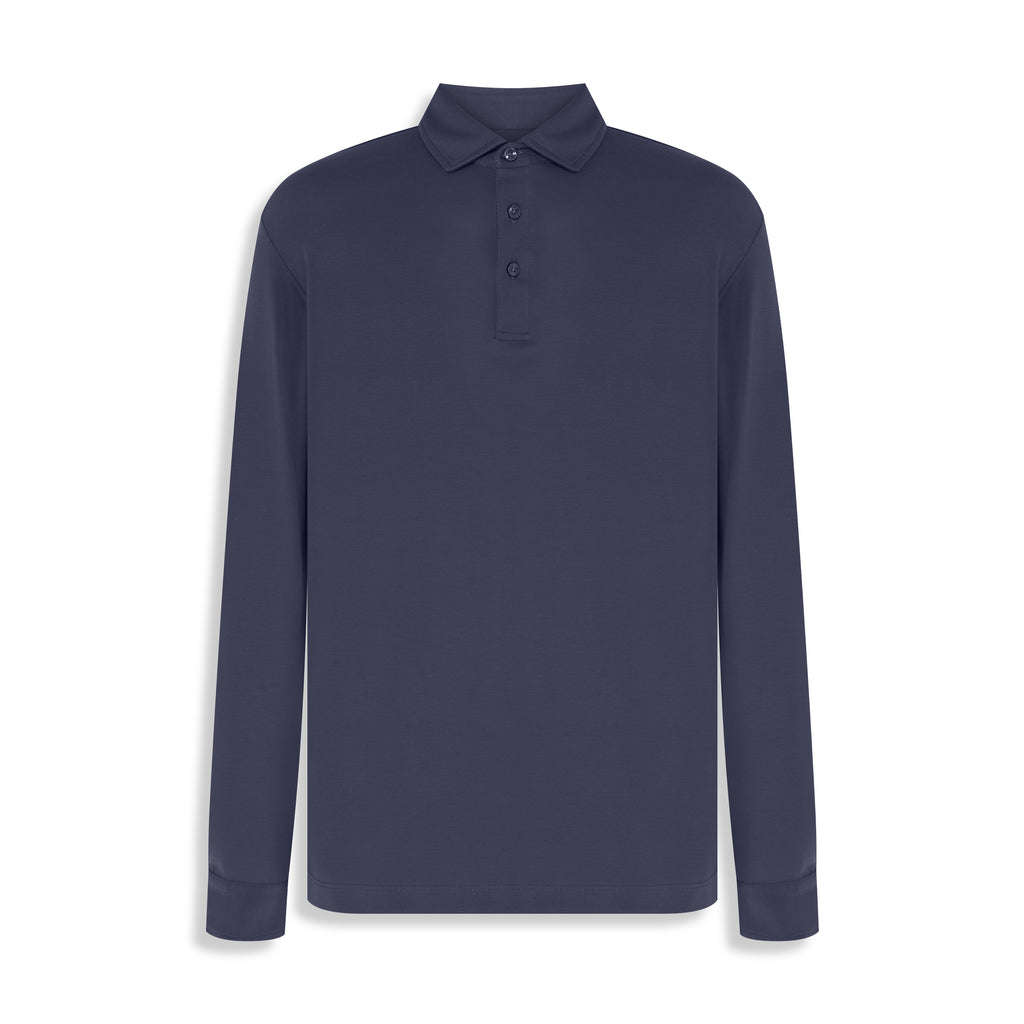 POLO M/L SUEDINE PIMA TOUCH MARINHO