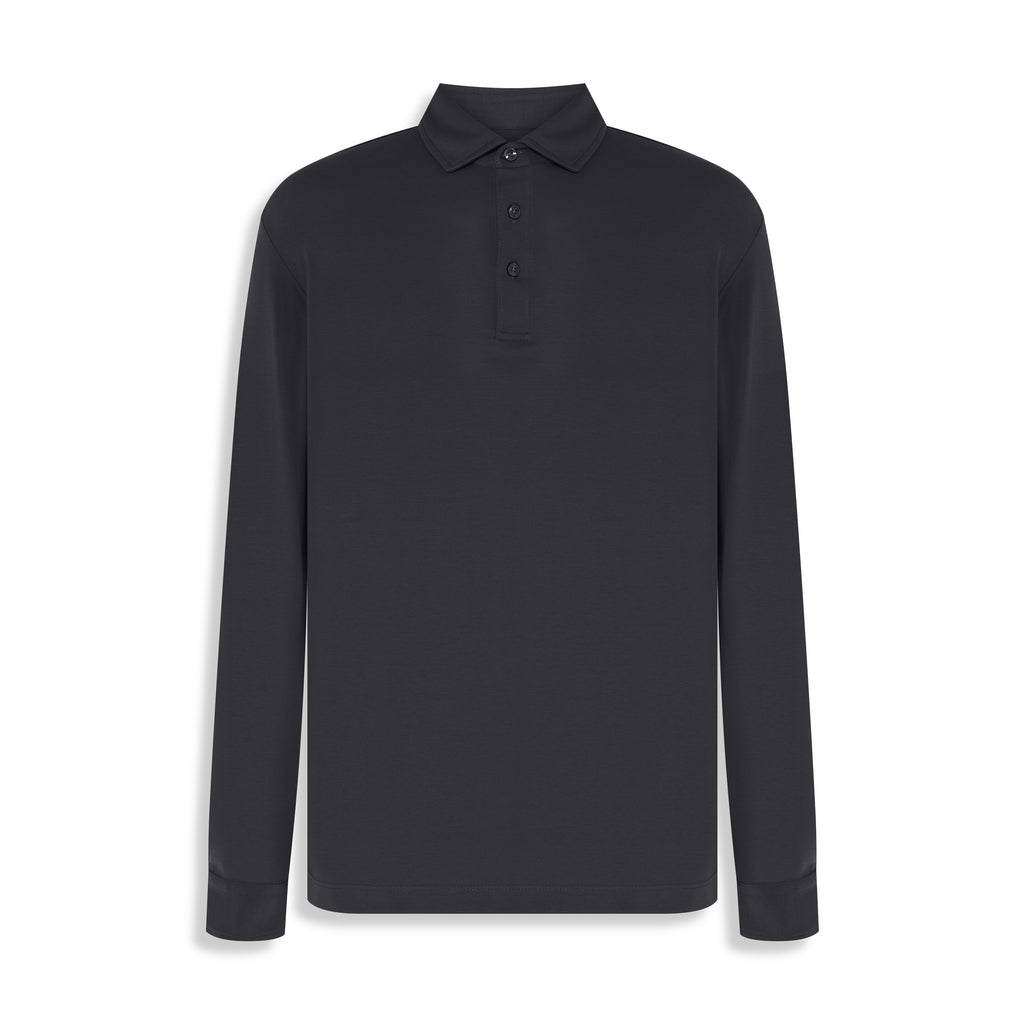 POLO M/L SUEDINE PIMA TOUCH PRETO