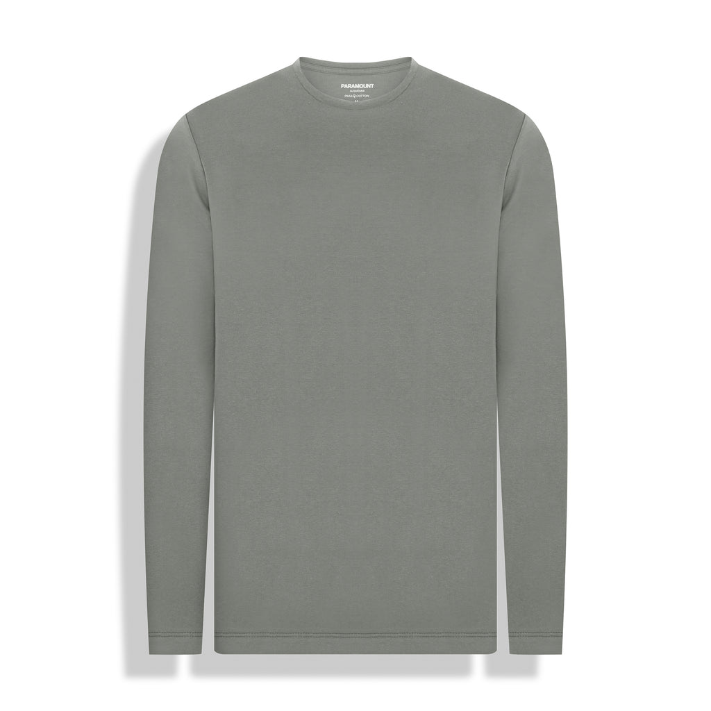 T-SHIRT M/L SUEDINE PIMA GOLA CARECA (VERDE BRONZE)