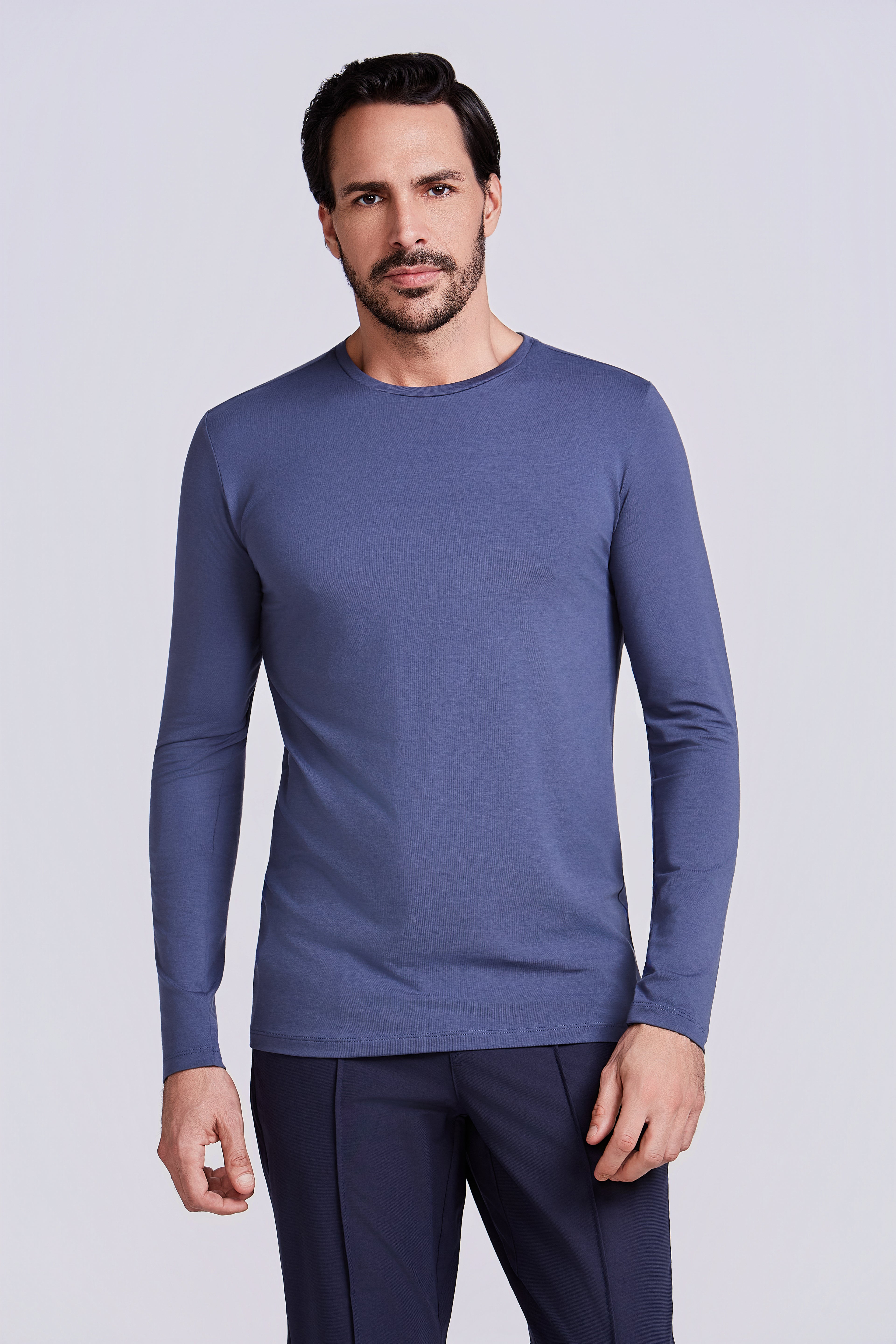 T-SHIRT PIMA COTTON M/L AZUL