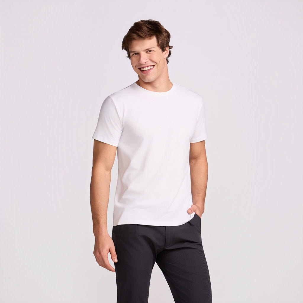 T-SHIRT PIMA COTTON MANGA CURTA BRANCO