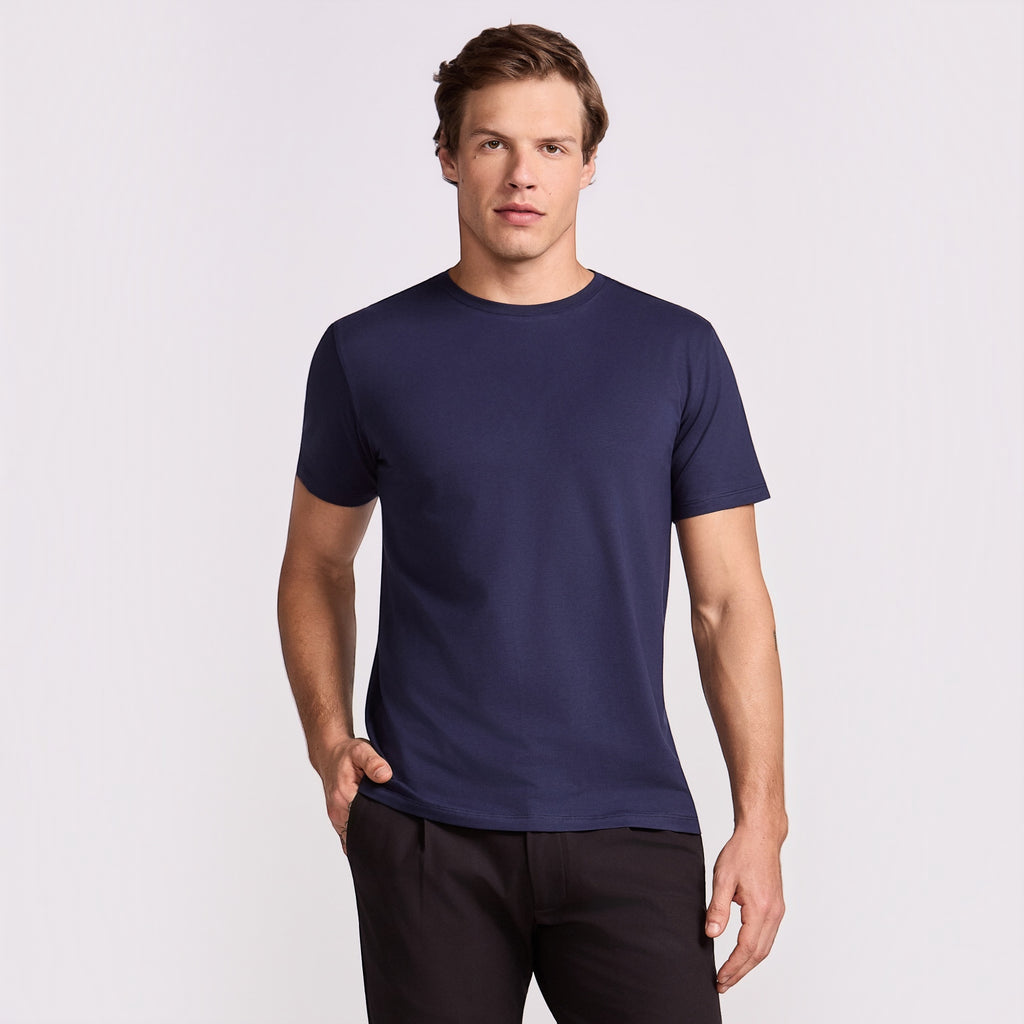T-SHIRT PIMA COTTON MANGA CURTA MARINHO