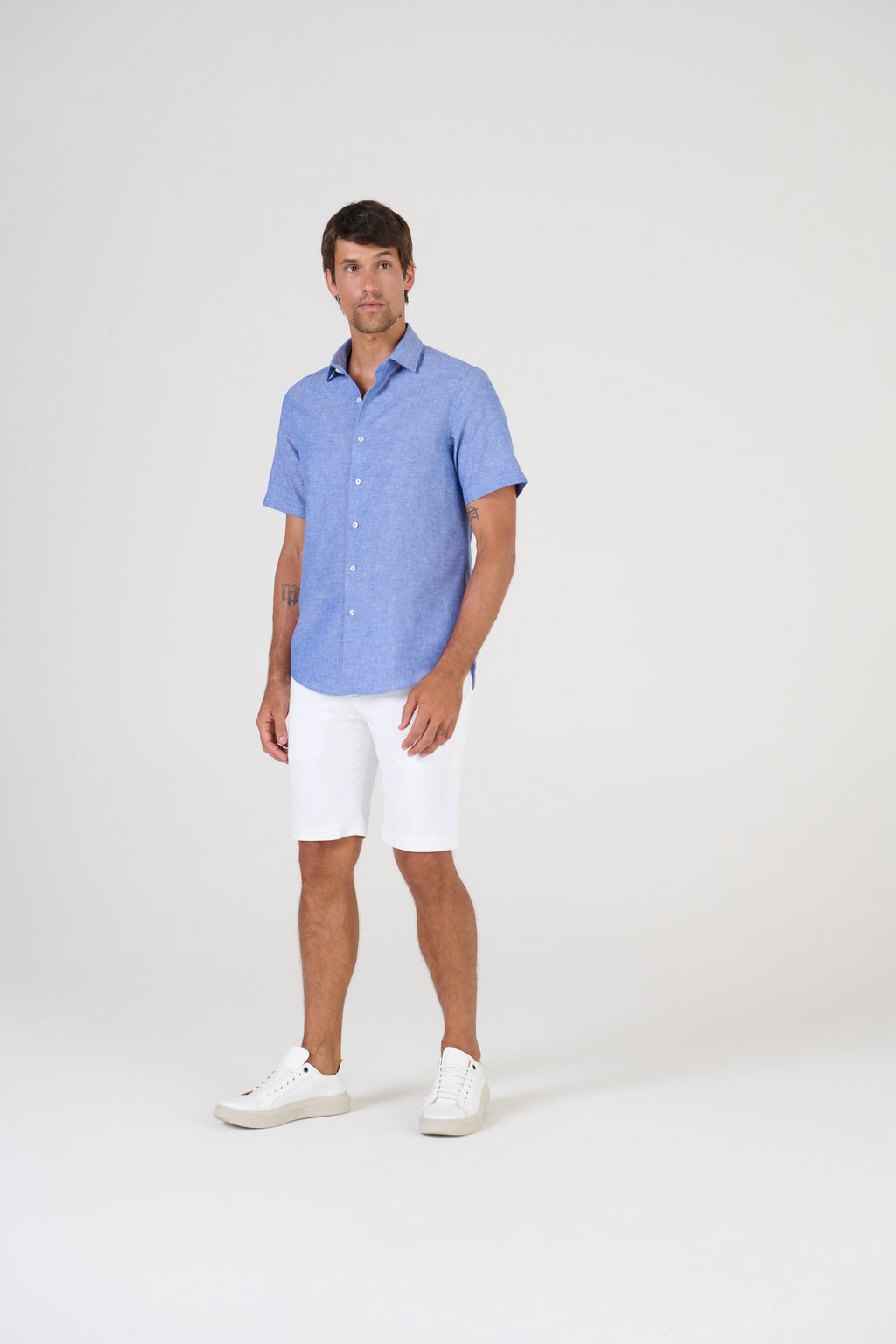 BERMUDA  ALFAITARIA ALGODAO ELASTANO BRANCO