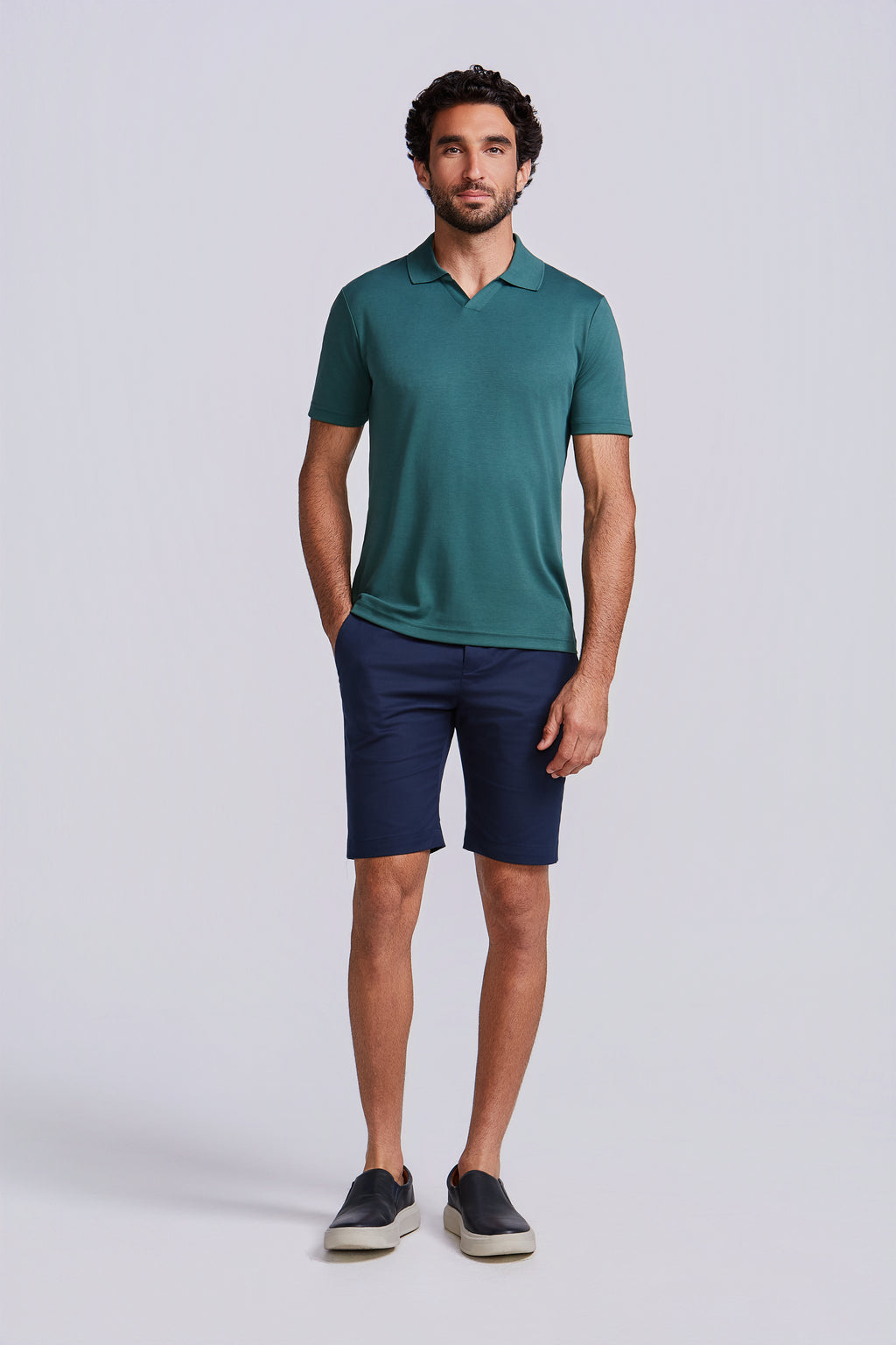 BERMUDA  ALFAITARIA ALGODAO ELASTANO MARINHO