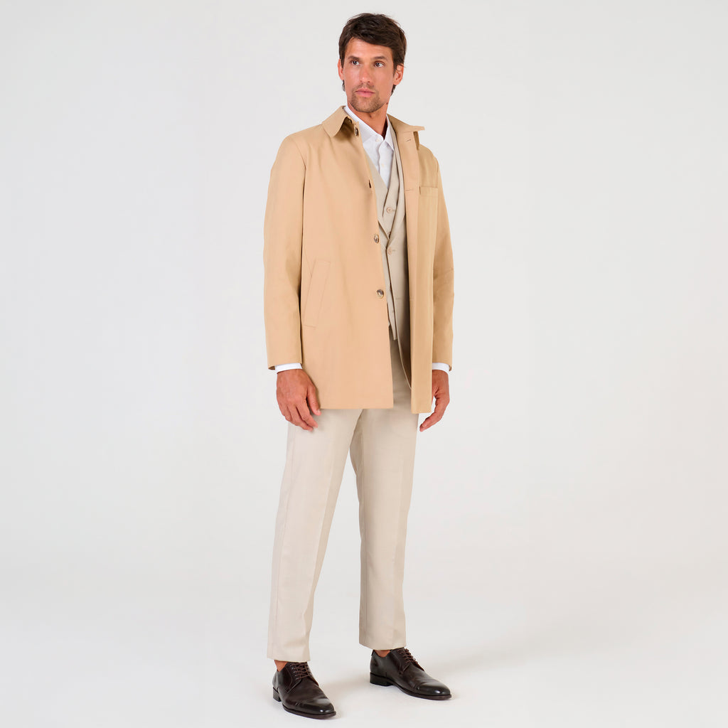 CASACO OVER COAT TECIDO TECNO KAKI