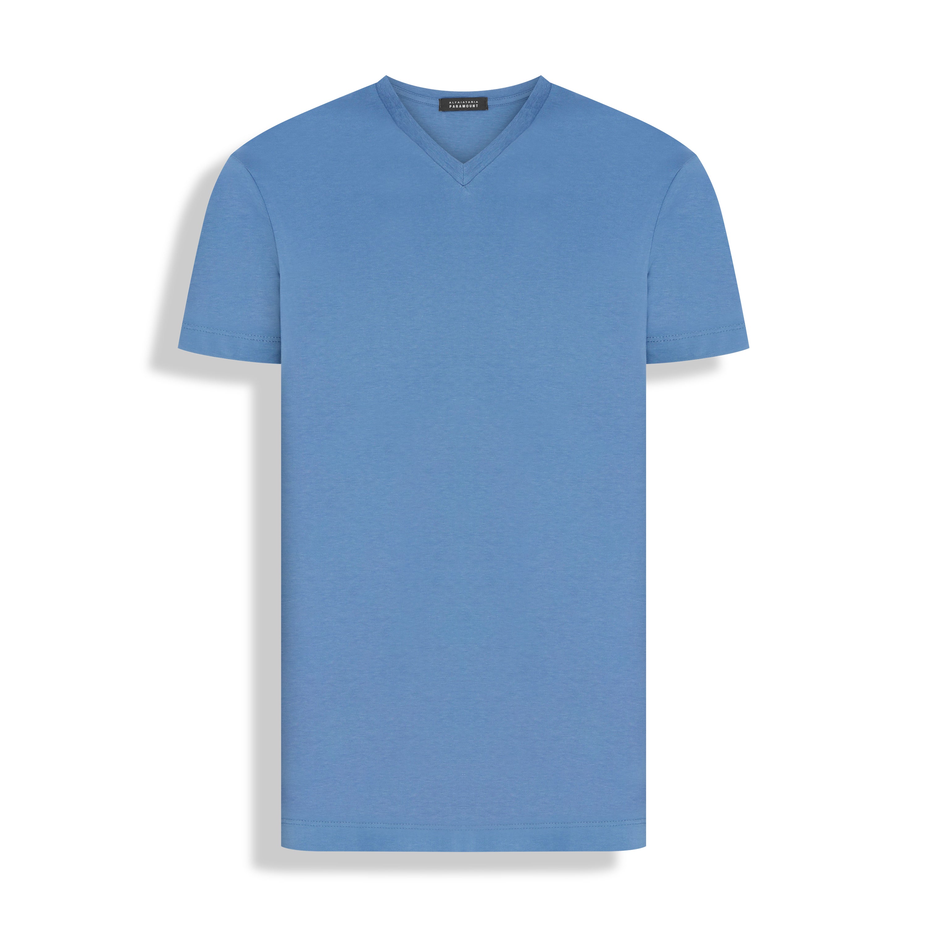 T-SHIRT M/C GOLA V PIMA TOUCH AZUL