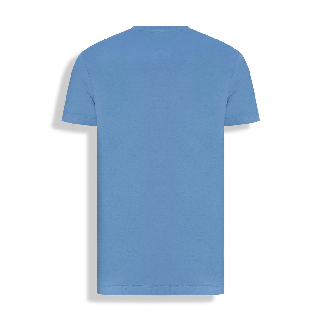 T-SHIRT M/C GOLA V PIMA TOUCH AZUL