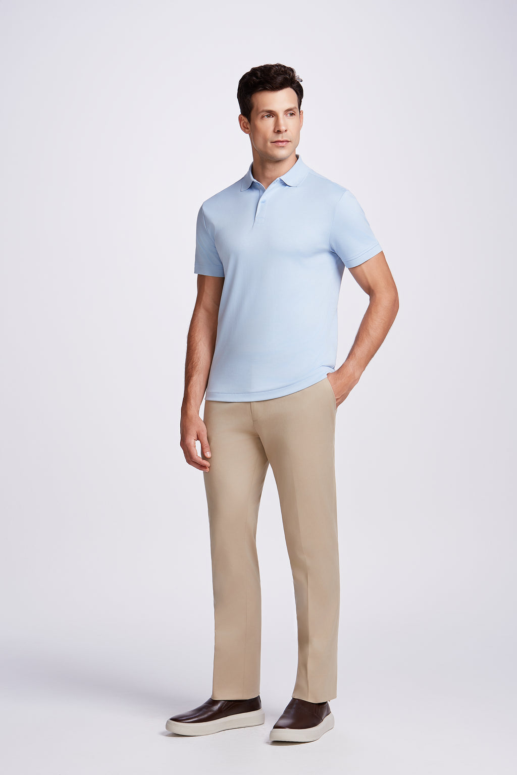 POLO PIMA COTTON 2 BOTOES AZUL ESCURO