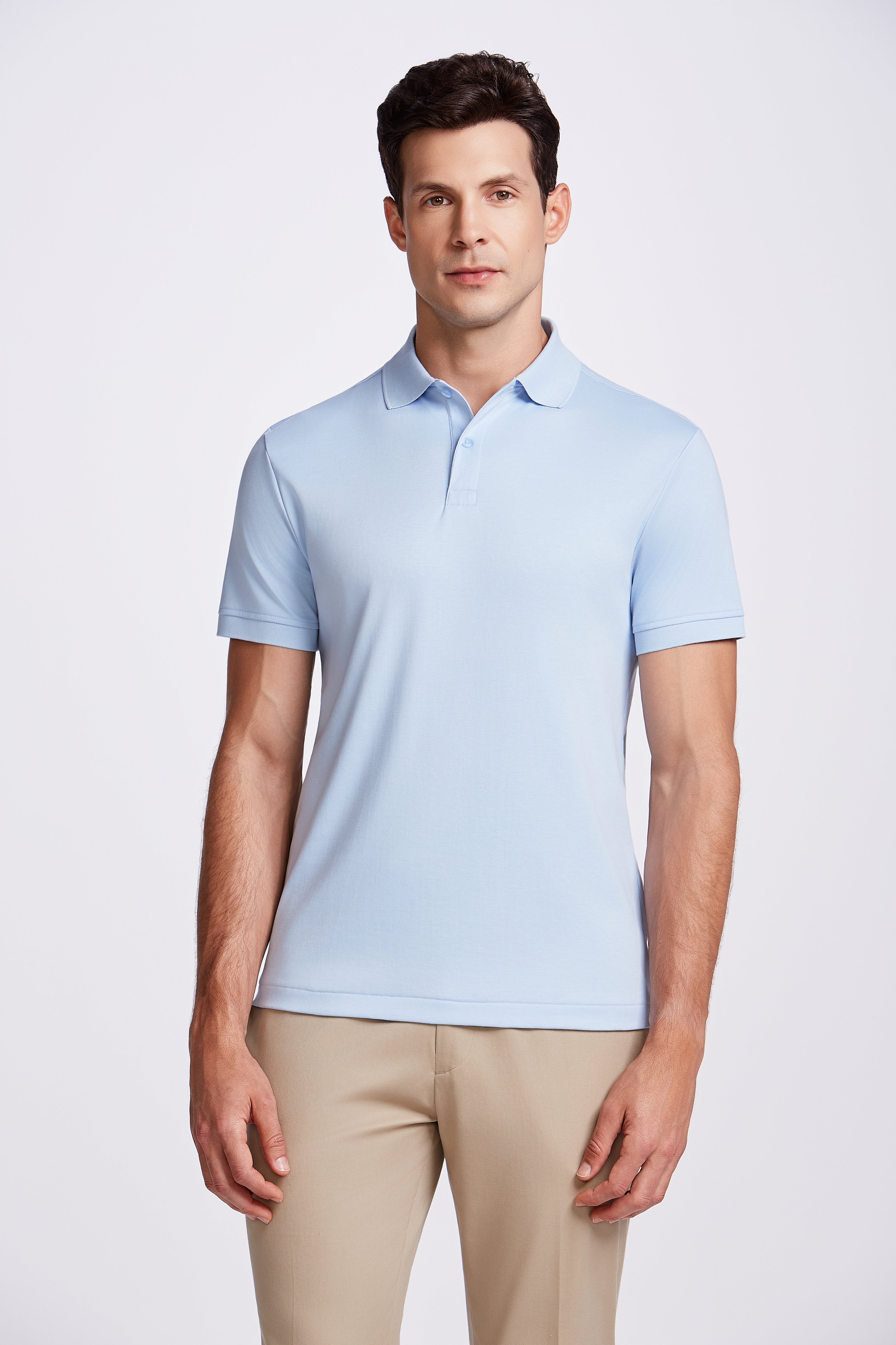 POLO PIMA COTTON 2 BOTOES AZUL ESCURO