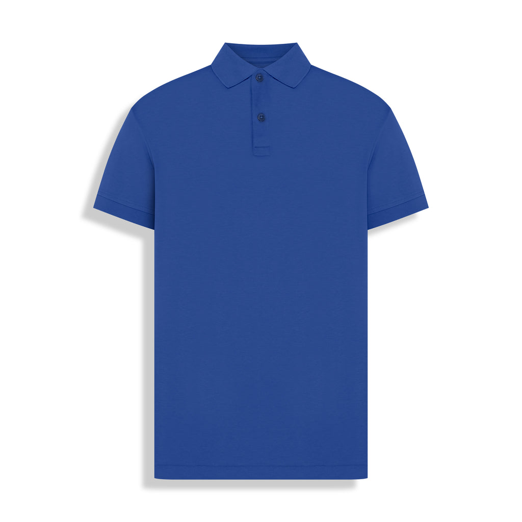 POLO PIMA COTTON 2 BOTOES AZUL MEDIO