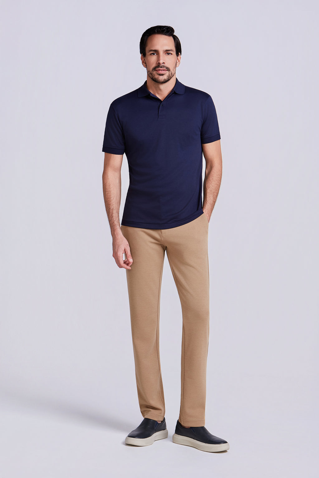 POLO PIMA COTTON 2 BOTOES MARINHO