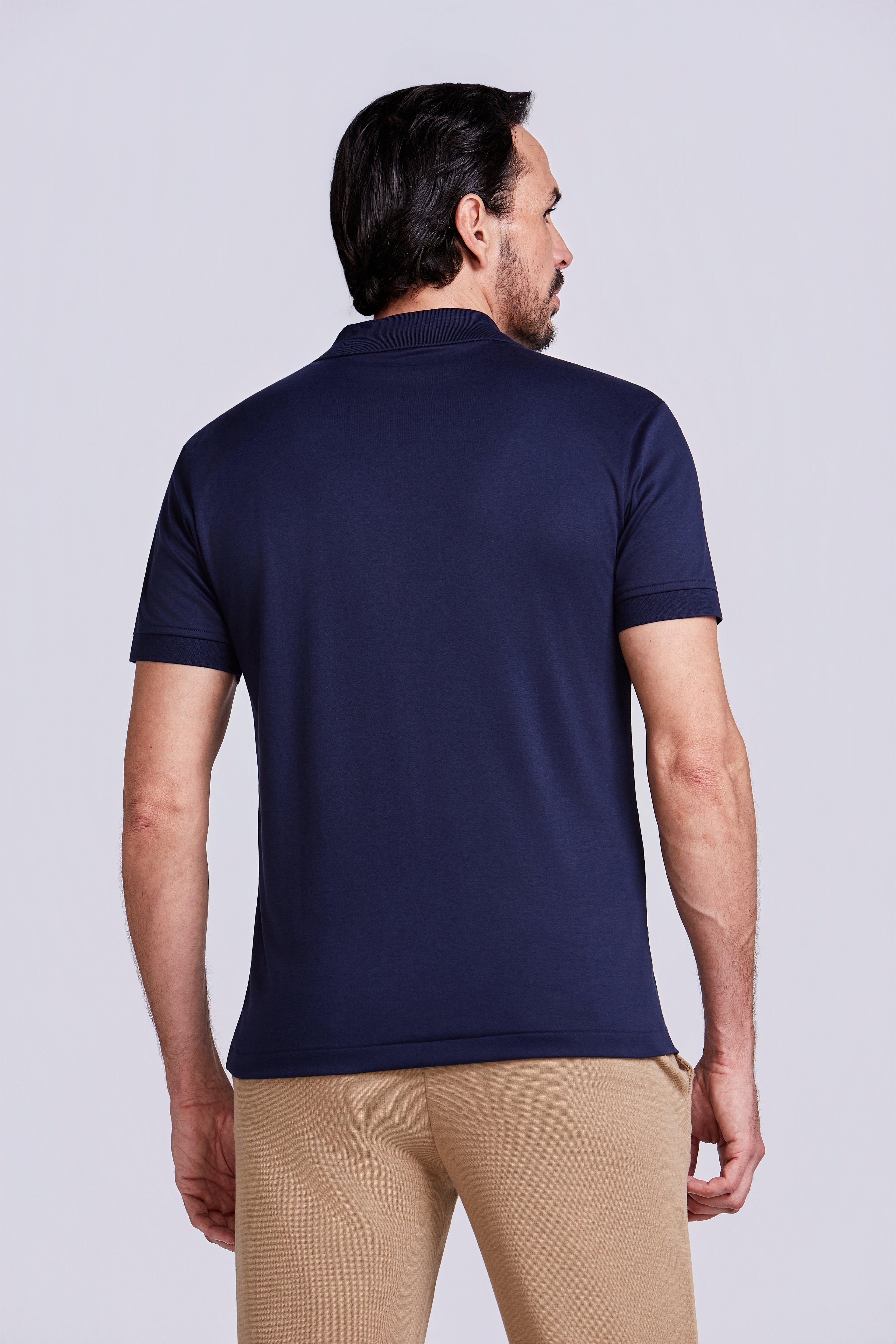 POLO PIMA COTTON 2 BOTOES MARINHO