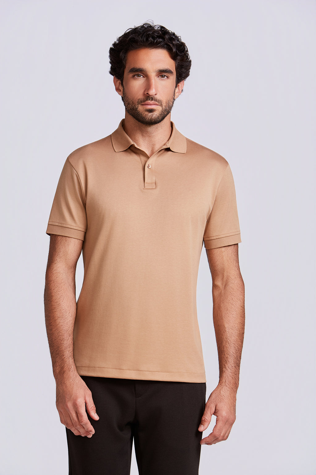 POLO PIMA COTTON 2 BOTOES CHOCOLATE