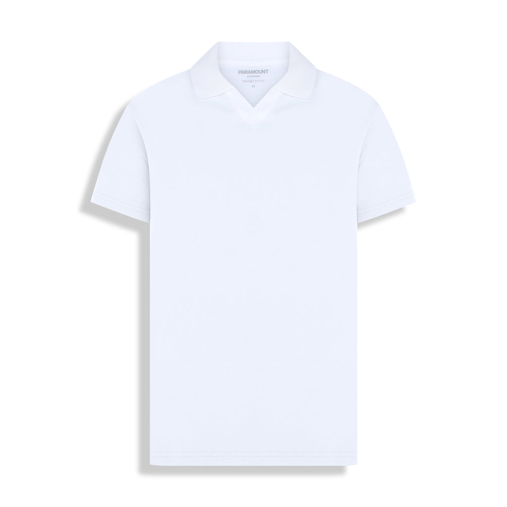 POLO PIMA COTTON GOLA V BRANCO