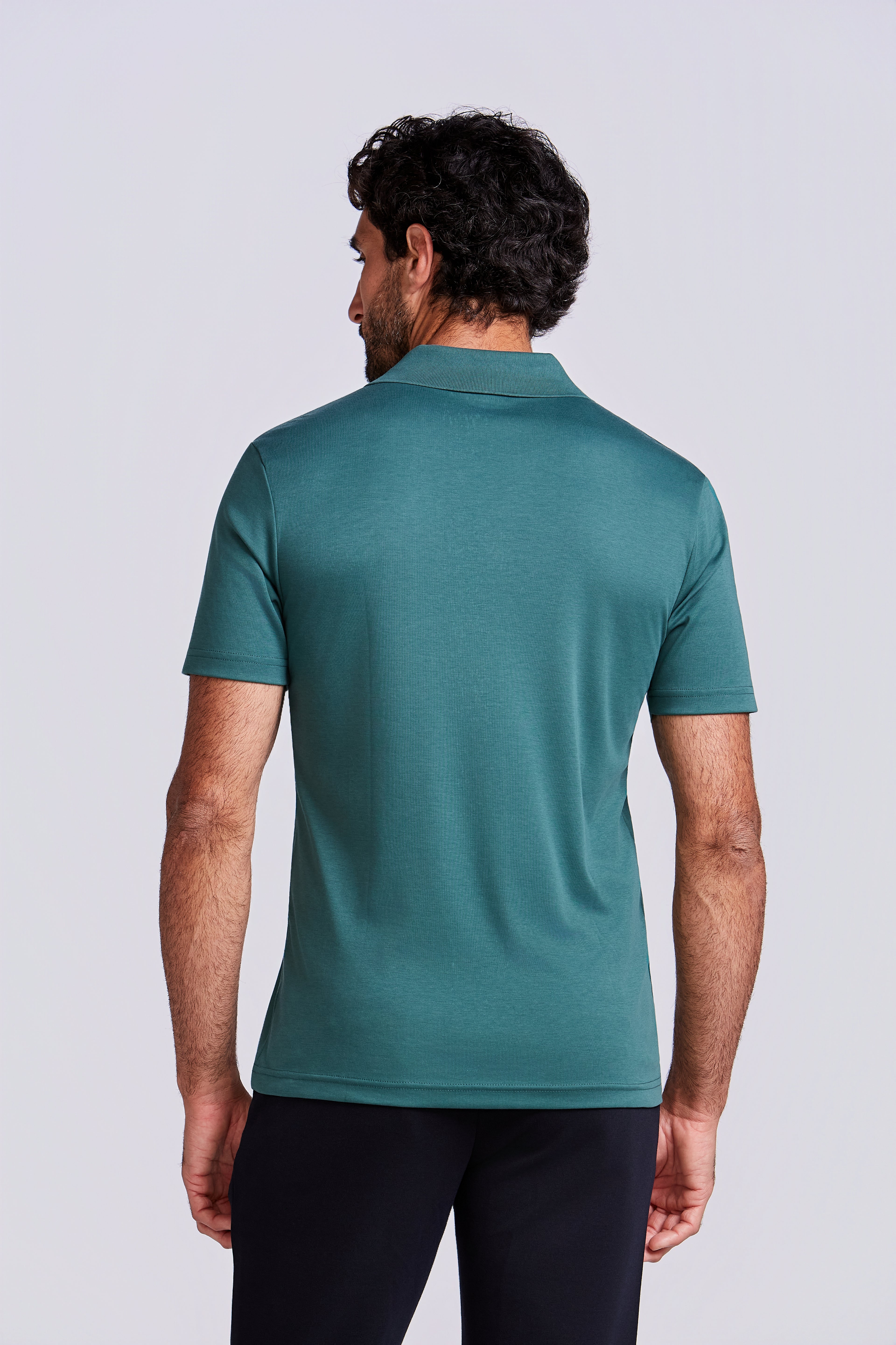 POLO PIMA COTTON GOLA V VERDE MUSGO