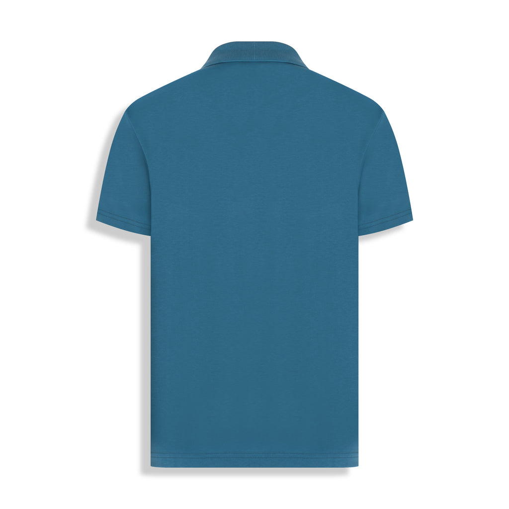 POLO PIMA COTTON GOLA V TURQUEZA