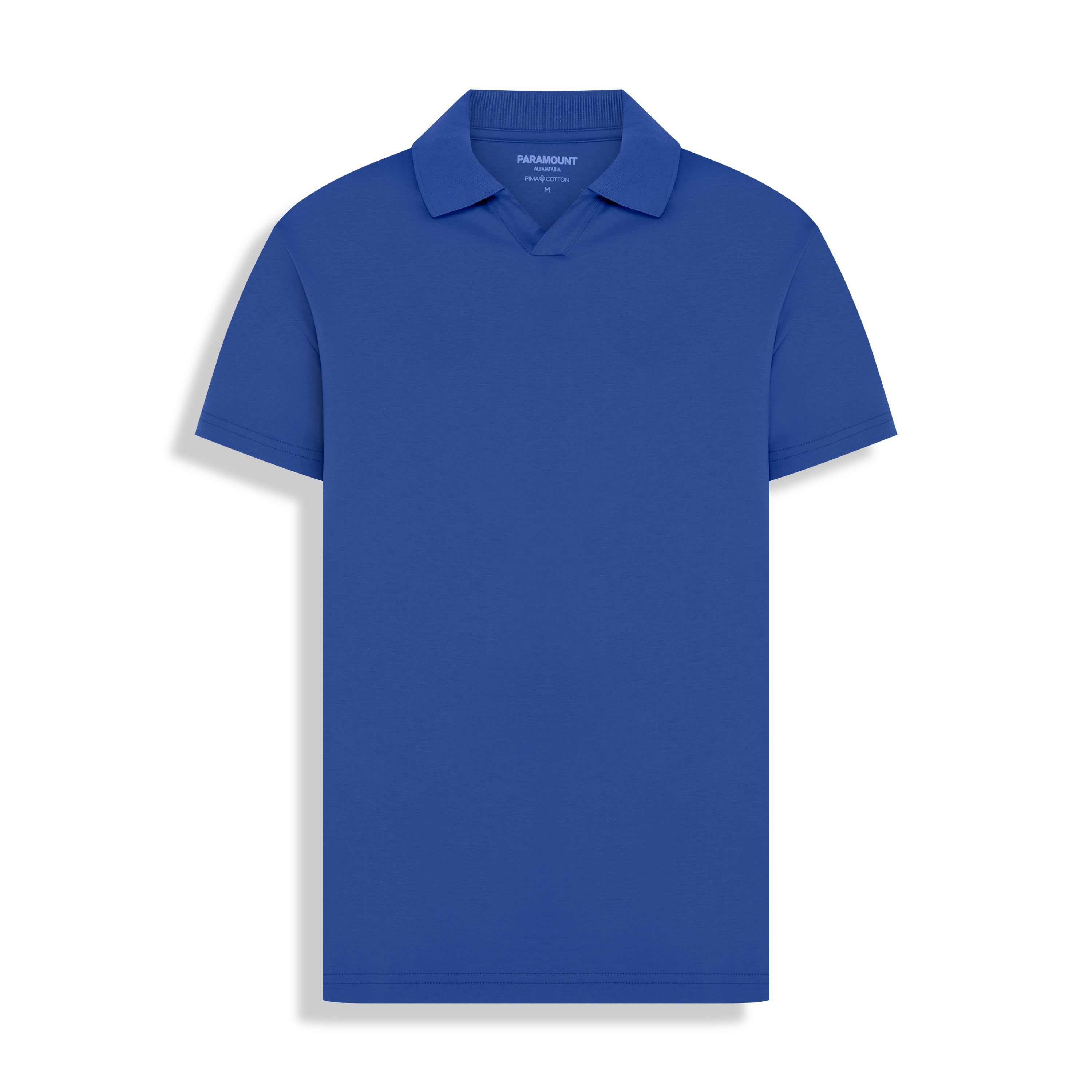 POLO PIMA COTTON GOLA V AZUL MEDIO