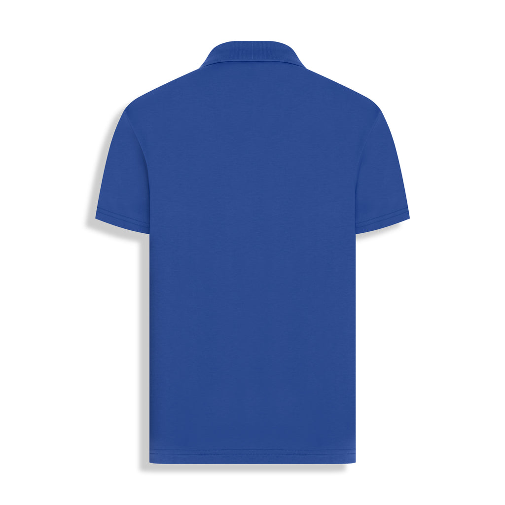 POLO PIMA COTTON GOLA V AZUL MEDIO