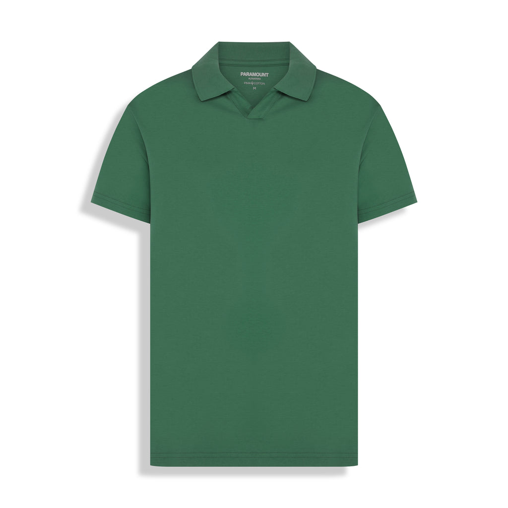 POLO PIMA COTTON GOLA V VERDE