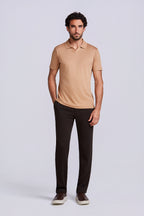 POLO PIMA COTTON GOLA V CHOCOLATE