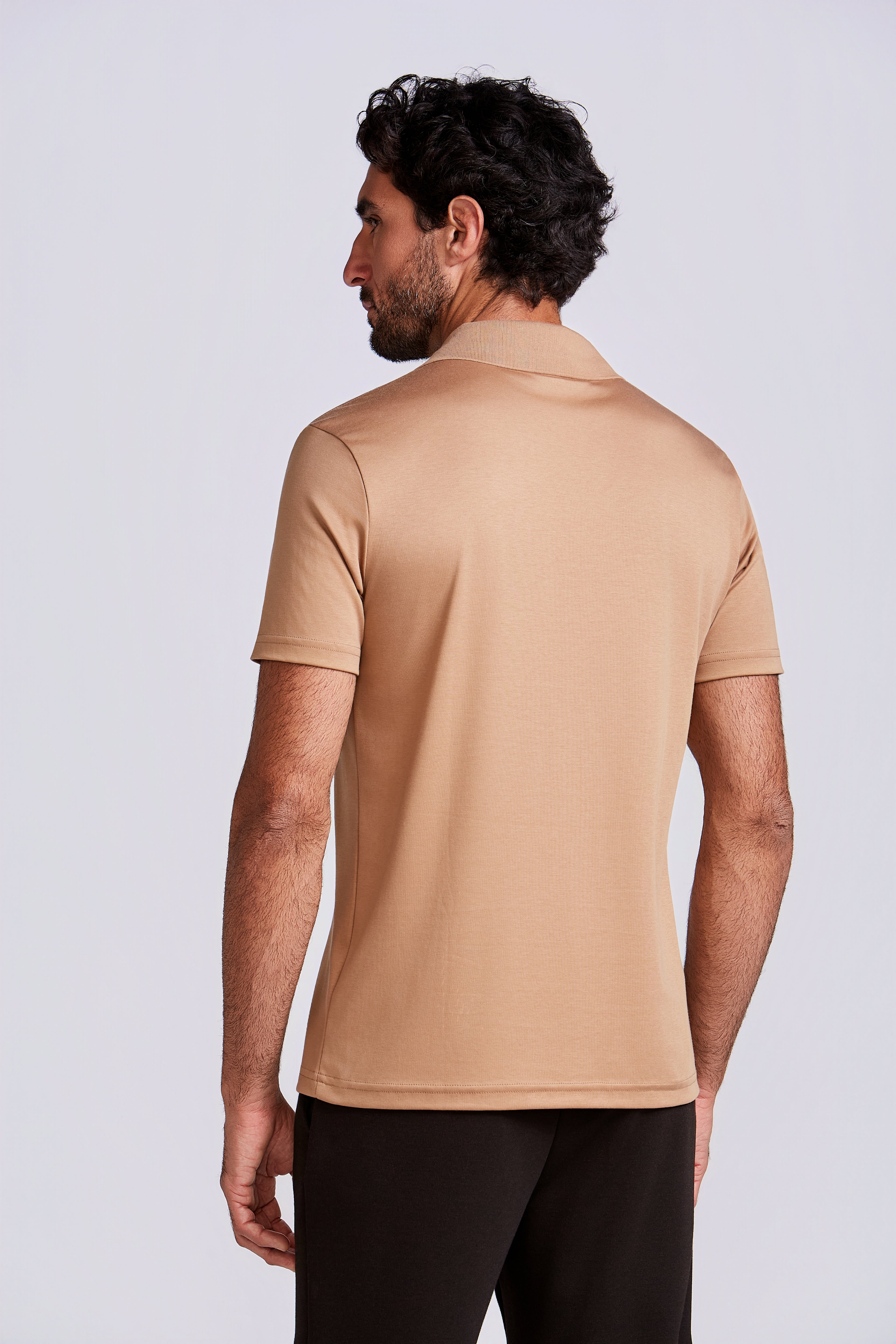 POLO PIMA COTTON GOLA V CHOCOLATE